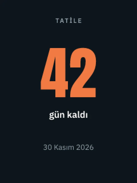 Takvim ve geri sayım ekranı